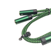 Cable de Audio Trenzado Chapado en Oro de Tipo C a 3.5mm Coaxial 2 en 1 para Escuchar y Hablar con Micrófono para Auriculares, para Uso con Computadora y Auxiliar