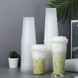Vaso de Plástico PP Esmerilado con Tapa y Logotipo Personalizado, Impresión Digital, 90mm, 8oz-32oz, para Té de Burbujas, Jugo, Café - Product Image 4