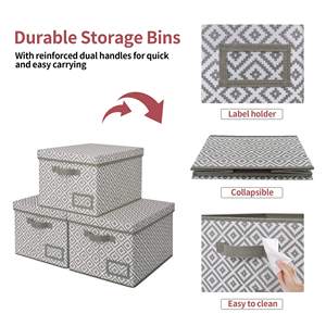 Reusable Foldable <b>Storage</b> <b>Box</b>&<b>Bins</b> Clothing <b>Storage</b> <b>Box</b> With Lid - Product Image 3