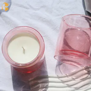 A prova di calore colorato doppio strato portacandele per la fabbricazione di candele in vetro a doppia parete vasetti di vetro