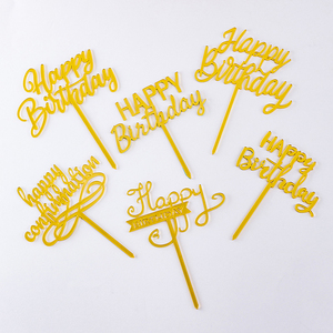 <span class=keywords><strong>D</strong></span>écoration de gâteau personnalisée en acrylique doré épais pour <span class=keywords><strong>anniversaire</strong></span>, mariage, remise de diplôme, fête des mères - Product Image 4