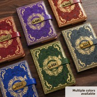 Carnet de codes vintage avec serrure, bloc-notes épaissi A5, journal créatif pour étudiant, papeterie cadeau