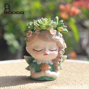 Roogo thông minh ma thuật cô gái nồi kích thước Nhỏ Trồng nhà vườn trang trí chậu giá bán buôn Quà Tặng trình bày cây cảnh - Product Image 3
