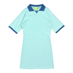 Polo Collar Shift <strong>Dress</strong> - Contrast Trim Short-Sleeve Casual <strong>Dress</strong> (Customizable Logo Print/Embroidery, Soft Breathable Fabric) - Product Image 1