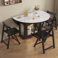 Table à manger ronde pliante en bois massif moderne, multifonctionnelle, portable et extensible pour les petites maisons