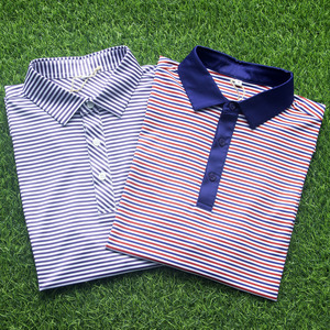T-shirt de sport pour homme en polyester et élasthanne, logo personnalisé, luxe, haute qualité, uni, extensible dans les quatre sens, style classique vintage, polos de golf pour homme - Product Image 2