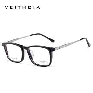 Veithdia Square Full-<b>Frame</b> Titanium Eyeglasses For Men With Anti-Uv PC Lenses Simple Design - Product Image 5