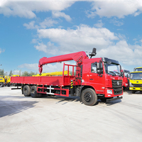Grue de camion à flèche rigide de 12 tonnes pour l'exportation mondiale, moteur diesel robuste, flèche télescopique à 5 sections, longue portée