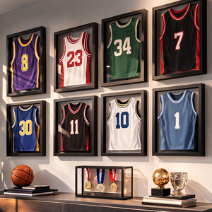Wholesale 16x20 <strong>in</strong> Black MDF Jersey Display <strong>Frame</strong> Photo <strong>Frame</strong> Cases Shadow Box <strong>Frame</strong> for Your Jersey Uniform T-<strong>shirt</strong> - Product Image 6