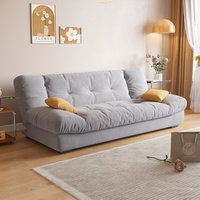 Sofá Cama Convertible Multifuncional de 3 Plazas, Tapicería de Algodón, Relleno de Esponja de Alta Densidad, Estilo Moderno Minimalista Color Crema