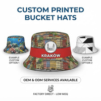 Chapeau bob en coton, fabricant de chapeaux bob, logo personnalisé imprimé, design souvenir de Cracovie, Pologne, vente en gros
