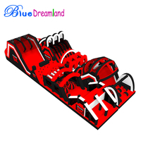 Beau design parc d'attractions wipeout adulte gonflable gonflable parcours d'obstacles location jeux de sport interactifs à vendre