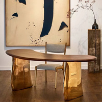 Table de négociation de style Wabi-Sabi en FRP créative, bureau de PDG, comptoir de réception d'hôtel