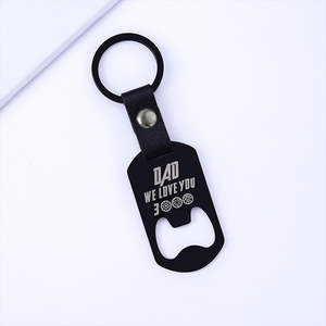 Nouveau Style Fête Des Pères Cadeau En Acier Inoxydable En Cuir Gravé Ouvre-Bouteille <span class=keywords><strong>Porte</strong></span>-clés - Product Image 3