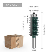 Fresa de encaje de dedos de 12 mm con vástago multi-diente, cortador de perfil para ranurado de empalmes ondulados para carpintería