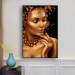 Tùy Chỉnh Người Phụ Nữ Hiện Đại Sơn Dầu Vải Vàng Đen Sexy Khỏa Thân Châu Phi Tường Nghệ Thuật Người Phụ Nữ Áp phích In Chiếu Tường Nghệ Thuật - Product Image 5