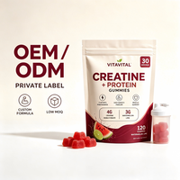 Gummies de Créatine Protéinée Marque Blanche OEM Saveur Pastèque Citron Vert Créatine Monohydrate Isolat de Protéine de Lactosérum Gestion de l'Énergie