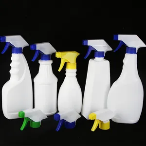 Garrafas de plástico vazias quadradas, detergente hdpe de pescoço longo de plástico 500ml, garrafas de spray de plástico