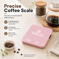 Balance à café portable intelligente alimentée par batterie, précision 2 kg/0,1 g, rechargeable par USB-C, minuterie automatique, outil de mesure du poids pour espresso