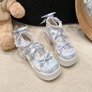 Height Increasing Lolita <b>Shoes</b> New Cloth Surface Leather <b>Shoes</b> Princess Wasteland Style Back To School Autumn Women <b>Shoes</b> - Product Image 2