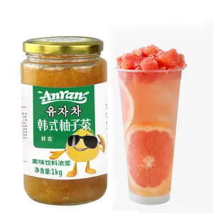 1千克厂家出口优质蜂蜜柚子茶，液体水果果酱柚子果酱甜点泡泡茶配料