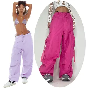 Damen Fallschirm hose Y2K Urban Hip Hop Streetwear Vintage 80er 90er Jahre Kleidung Hippie Punk Kleidung Baggy Hose Cargo Pants