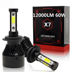 หลอดไฟหน้ารถยนต์ LED แบบ4ด้านสำหรับ H11 H4ชิปทรงซังข้าว X7 9005 9006 12000LM - Product Image 1