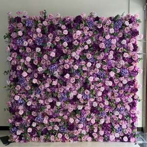 ผนังดอกไม้สีเขียวประดับกุหลาบหรูหราสำหรับงานแต่งงาน ผ้าไหมตกแต่งผนังดอกไม้ แผงฉากหลังดอกไม้ประดิษฐ์แบบม้วนเก็บได้ - Product Image 2