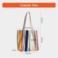 Sac fourre-tout en toile personnalisé avec lettres sérigraphiées, poignées en ruban, grande capacité, écologique, pour le shopping – Offre Spéciale