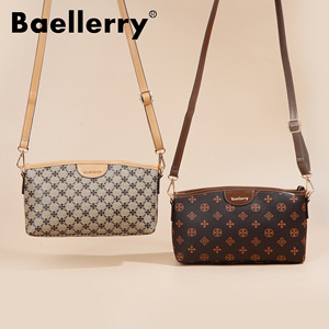 Sac bandoulière Baellerry gris à motif écossais, fermeture éclair, résistant à l'eau, usage quotidien - Product Image 4