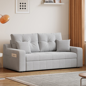 Sofá <span class=keywords><strong>Cama</strong></span> de Tela Suave y <span class=keywords><strong>Elegante</strong></span>, Sofá <span class=keywords><strong>Cama</strong></span> Moderno Extraíble al por Mayor para Uso Doméstico, Apartamento, Estilo Minimalista, Sofás Lounge - Product Image 4