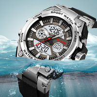 SKMEI 2417 nouveau haute qualité double temps analogique Reloj Hombre LED horloge 5ATM étanche sport hommes en plein air numérique montre-bracelet