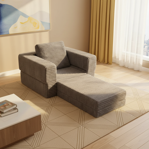 Canapé-lit pliable moderne et abordable en suède, idéal pour les hôtels, les bureaux familiaux ou les siestes. - Product Image 4