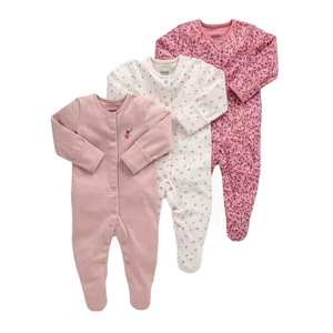 Combinaison-pyjama unisexe Amropi pour bébé, lot de 3, en coton respirant, manches longues, pour nouveau-né de 6 à 9 <span class=keywords><strong>mois</strong></span>, toutes saisons - Product Image 2