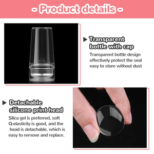Tampon à ongles couleur bonbon impression en silicone vernis à ongles estampage pointe française modèle <span class=keywords><strong>de</strong></span> tampon à ongles avec grattoir <span class=keywords><strong>manucure</strong></span> pochoir outils - Product Image 6