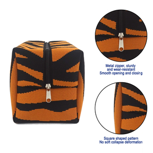 MOQ 100 PEZZI Borsa Estetica Lavorata a Maglia di Grande Capacità, Borsa da Toilette in Maglia da Donna con Logo Personalizzato, Stile <span class=keywords><strong>Pinterest</strong></span> - Product Image 5