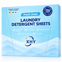 Feuilles de lessive pour 120 lavages, feuilles de lessive de voyage, parfum linge frais