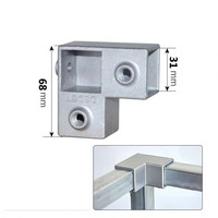 Konektor Aluminium Kelas Furnitur untuk Rangka Pipa Persegi Tahan Korosi Kimia untuk Konstruksi Teknik Pipa