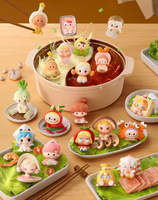 2026 Authentique Popmart Labubu Série Dip for Fun Figurine Mini Anime en PVC Lets Hot Pot pop Beans Boîtes Mystères pour Décoration de Bureau
