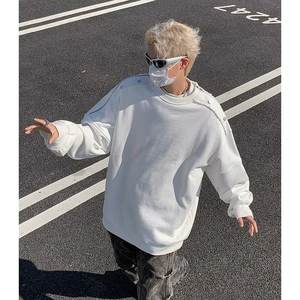 Sweat-shirt pour homme en laine de style japonais transfrontalier, à blocs de couleur, simple, tendance, ample, texturé, haut de gamme, printemps automne - Product Image 2