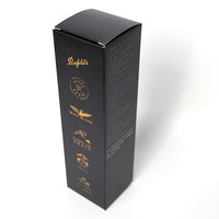 Emballages pliables plats personnalisés en carton recyclable pour spiritueux, whisky, vin, papier enduit, revêtement UV, gaufrage, design personnalisé