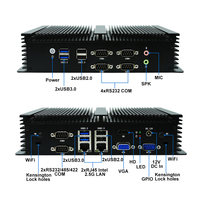 Mini PC Industrial sin Ventilador OEM, Core I5 4278U/I7 4578U, 6 Puertos DB9 COM, LAN 2.5Gb, HD VGA, 8 Puertos USB, Compatible con 3G/4G, Linux