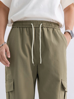 Pantalon Cargo de haute qualité pour hommes pantalon de survêtement à bas baggy pantalon Cargo léger à cordon de serrage pantalon Cargo noir d'automne pour homme