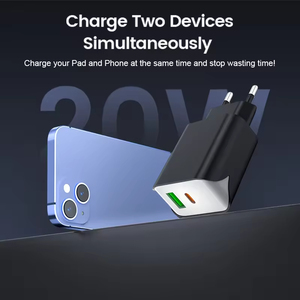 Tkt Hot Bán 20W kép cổng <span class=keywords><strong>USB</strong></span>-C tường sạc nhanh PD OTP bảo vệ tương thích cho <span class=keywords><strong>Android</strong></span> điện thoại thông minh máy tính xách tay Sạc Bộ - Product Image 2