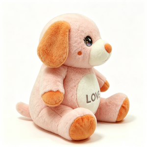 Peluche de cachorro rosa, peluche de perro con orejas caídas, peluche de perro adorable, regalo de San Valentín para cachorros, decoración pastel para habitación infantil - Product Image 2