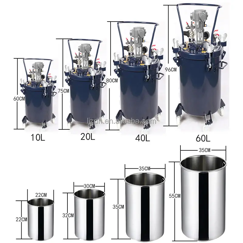 Liujiang 10L 20L 30L 40L 60L air pump paint tank stir bucket pneumatic mixing barrel for liquid glue