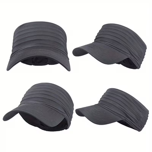 Visière d'été pour femmes, casquette à queue de cheval plissée, visière de <span class=keywords><strong>soleil</strong></span> athlétique, design élégant et léger, visière de <span class=keywords><strong>soleil</strong></span> unisexe extensible - Product Image 4