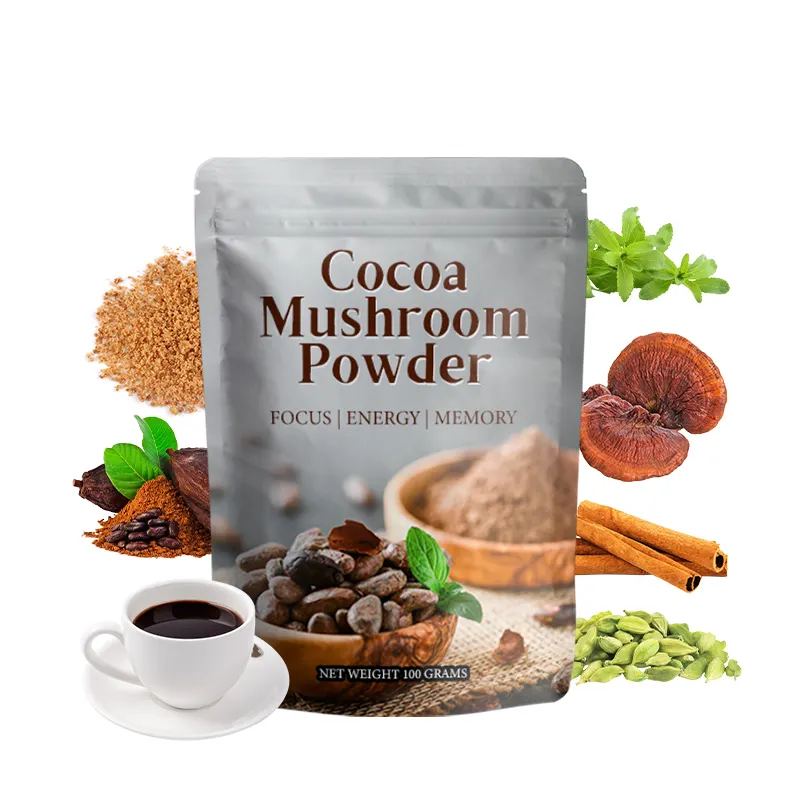 Organic Reishi Mushroom Cacao Powder mushroom tea Stress Relief Dairy-Free mushroom Cocoa