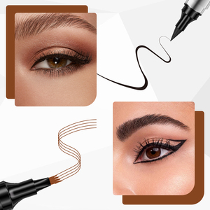 Kits 2 en 1 pour sourcils et eye-liner, crayon à sourcils de précision à 4 pointes, eye-liner liquide marron imperméable, rehausseur de sourcils 36h - Product Image 4