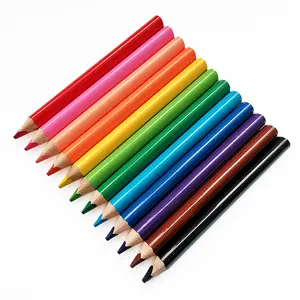 ที่มีคุณภาพสูงจัมโบ้มินิดินสอสี12ชิ้นดินสอสีในกล่องหลอดชุดที่มีโลโก้ที่กำหนดเองสำหรับเด็ก